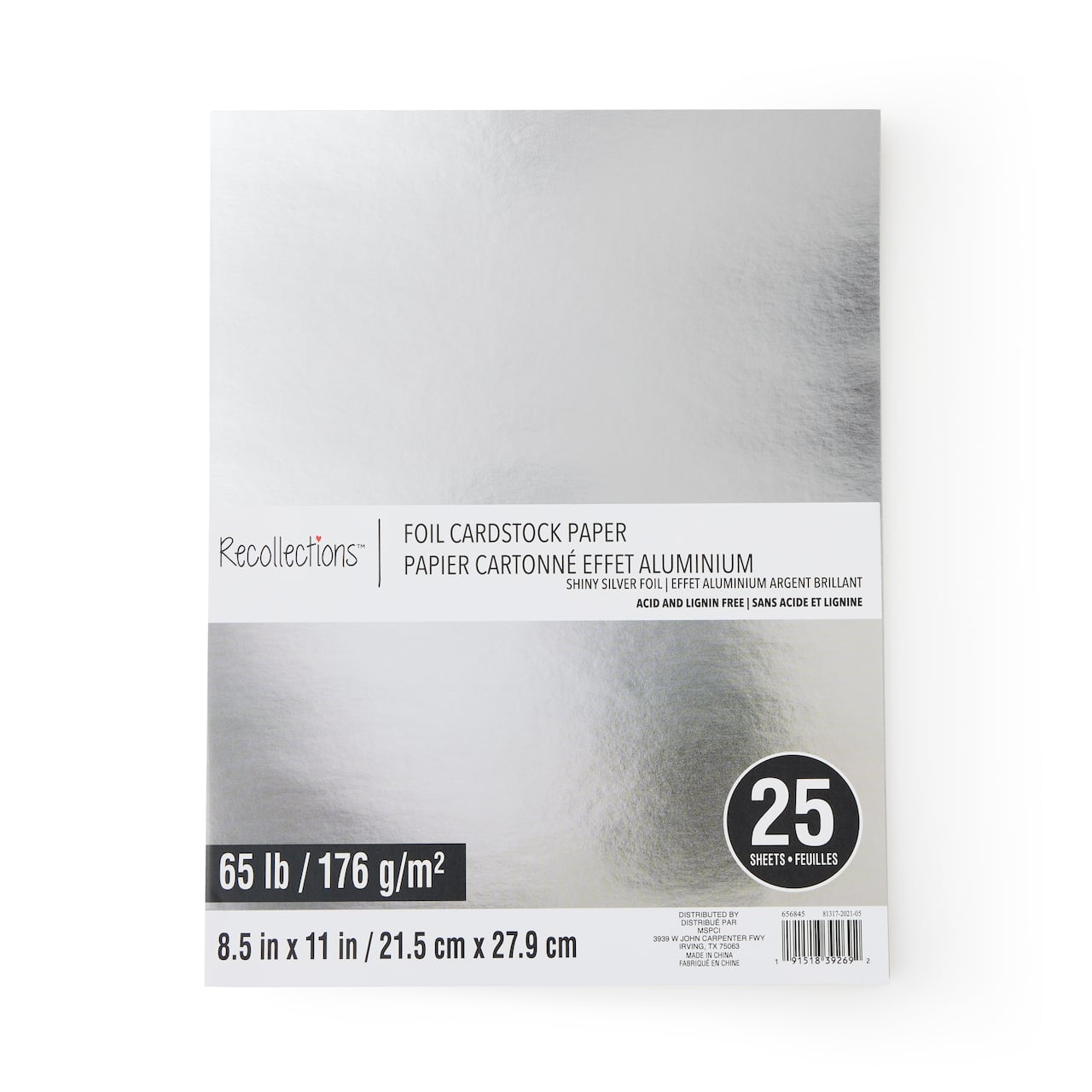 8.5" x 11" Foil Cardstock Paper by Recollections™, 25 Sheets